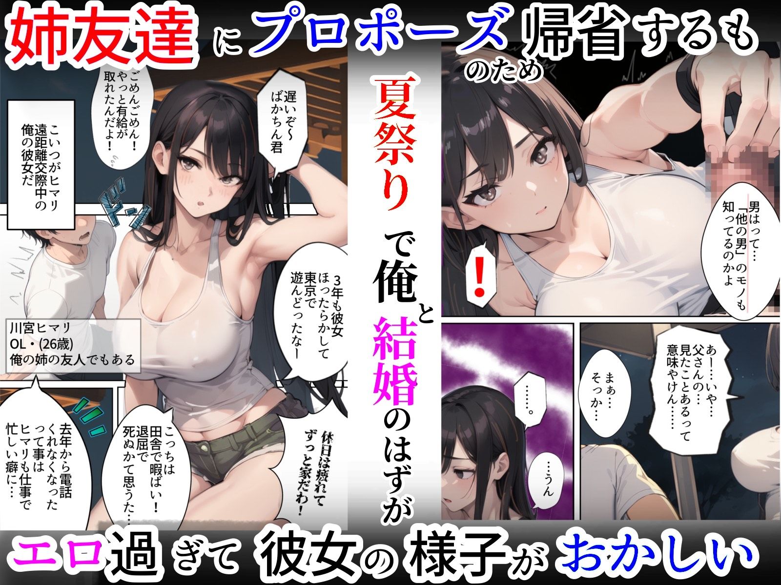 祝え！寝取られ婚姻夏祭り〜転勤の隙に彼女がDQNヤリチンチャラ男に寝取られ妊娠人妻に。俺はプロポーズしに地元へ帰省するもチャラ男と彼女（姉友）の結婚式を兼ねた夏祭りで俺が逆に屈辱の祝福を！夏祭り帰省したら彼女が寝取られてた話サンプル2